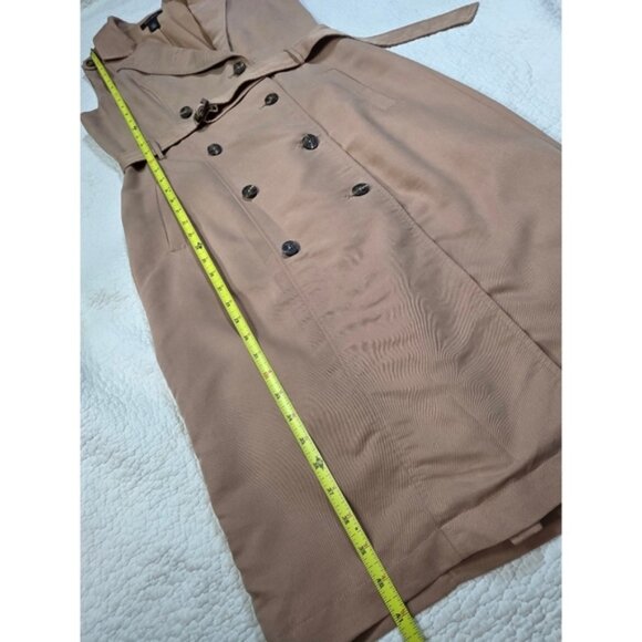 White House Black Market Sleeveless Tan Trench Coat Dress - Picture 3 of 9